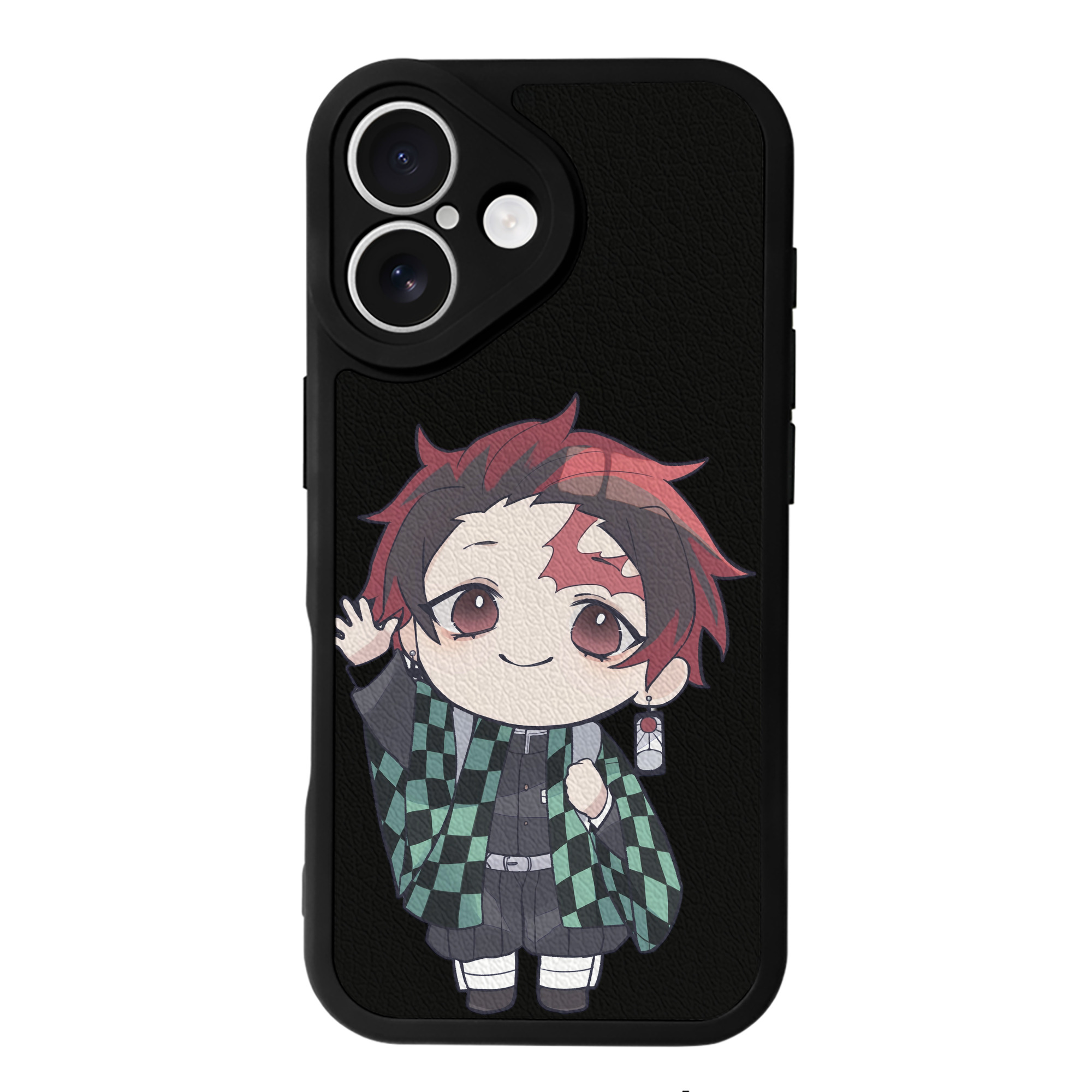 （画像用） 鬼滅の刃 竈門 炭治郎／かまど たんじろう Kamado Tanjirou 【iPhone 16シリーズ対応】シリコンスマホケース（レザー調） 材質：シリコン